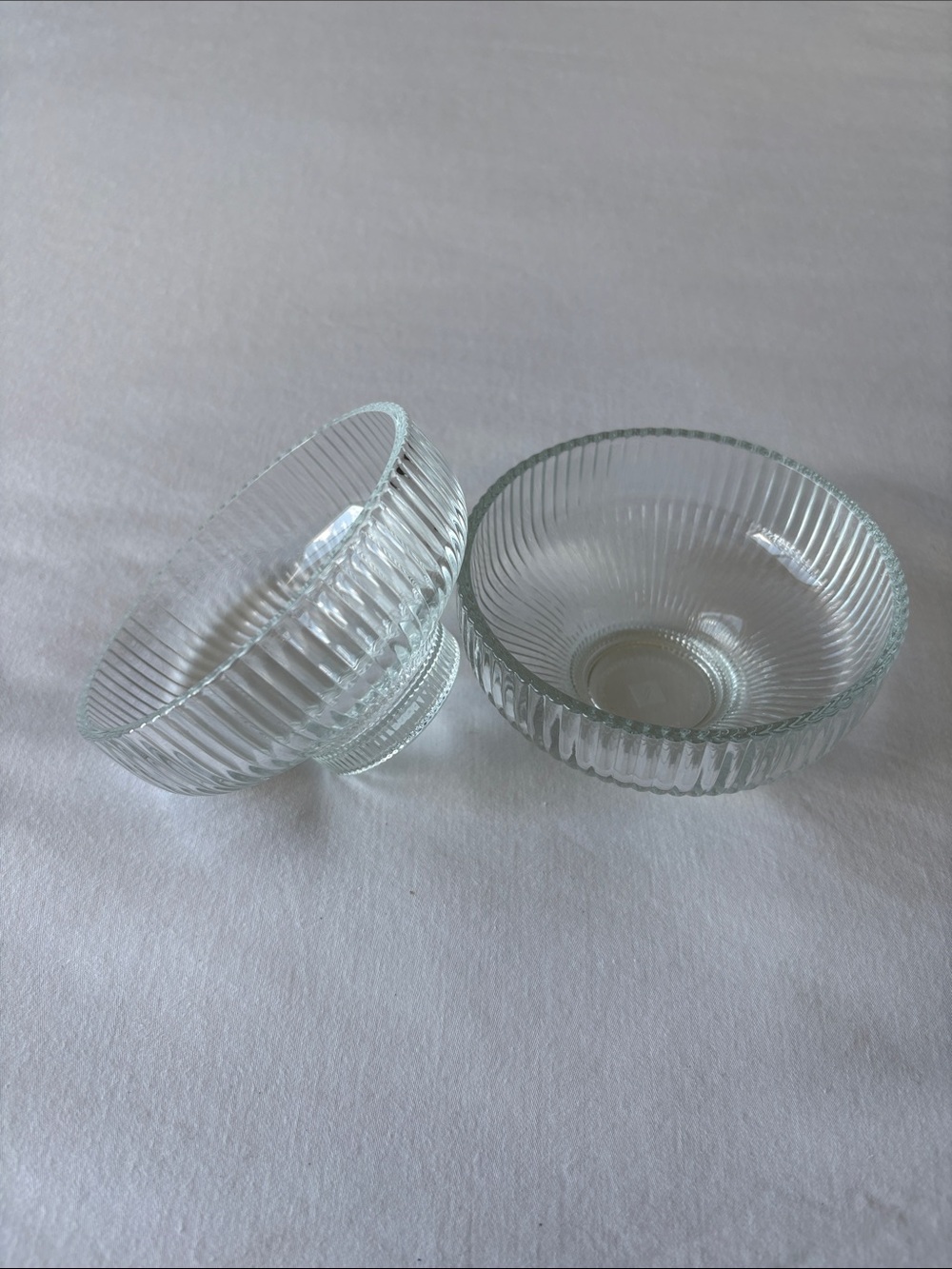 Nespresso Clear Glass Ribbed Espresso Saucer Set of 2